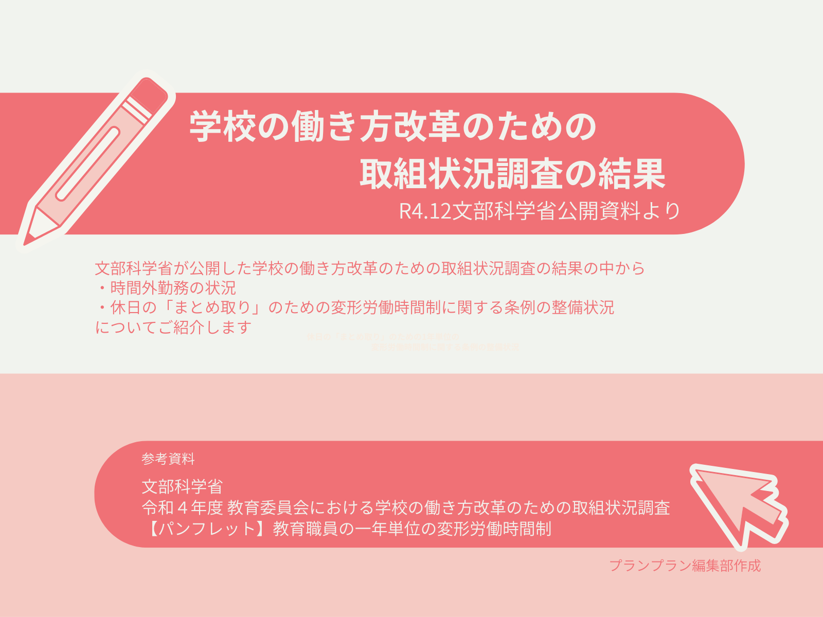 学校の働き方の改革の現状は?時間外労働などの現状をご紹介
